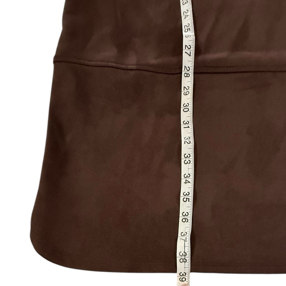 NWT Andrew Marc Chocolate Brown Suede Half Zip Dress w/Pockets - Women’s XL - Picture 11 of 13